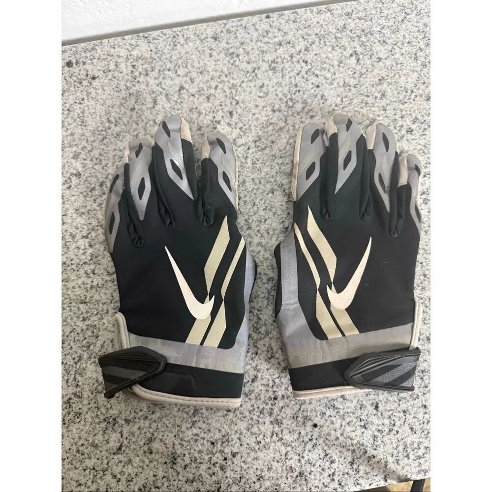 Nike Vapor Jet NFL Receiver Gloves Black Gray Adult Large Football Gloves